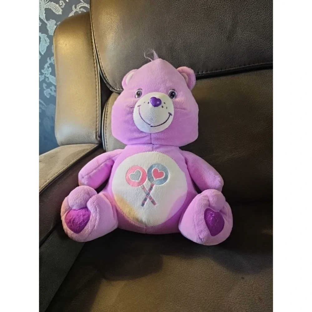 Nanco Care Bears Sitting Share Bear Stuff Toy Purple Lollipop Teddy 15